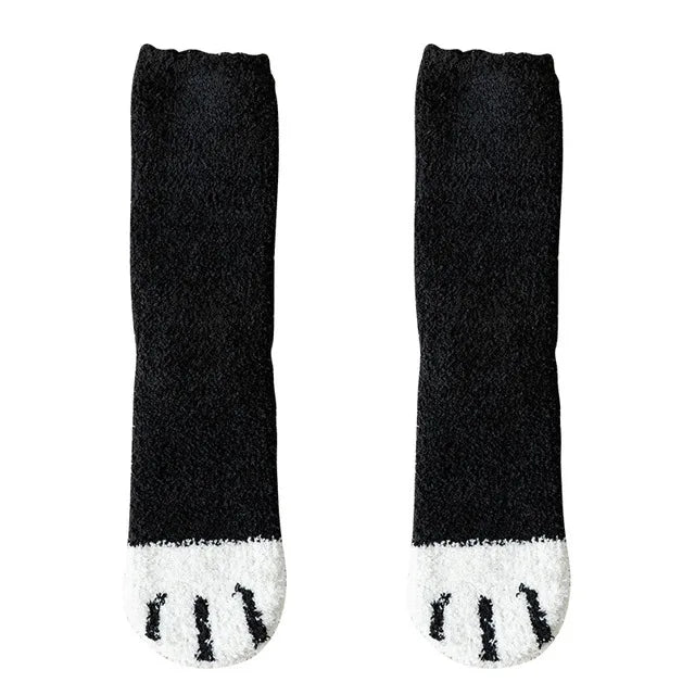 Kawaii Cat Paw Fuzzy Socks – Cozy 3D Animal Feet Plush Warm Socks