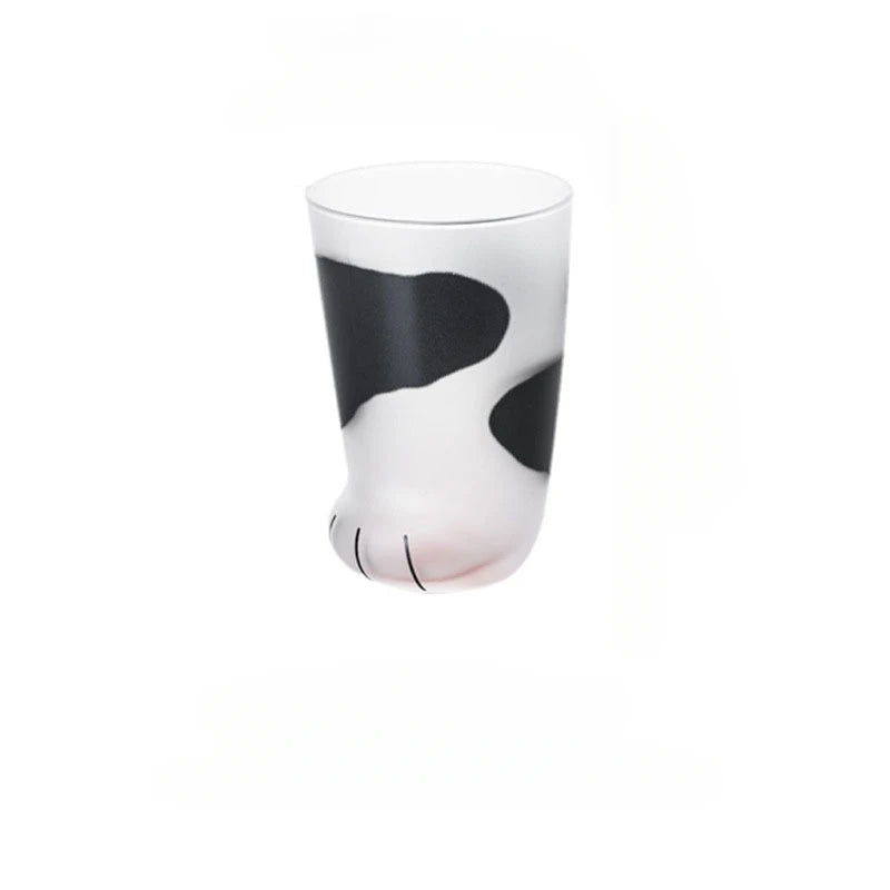 Frosted Cartoon Cat Paw Glass Cup – Cute Coffee, Milk & Tea Mug (300ml)