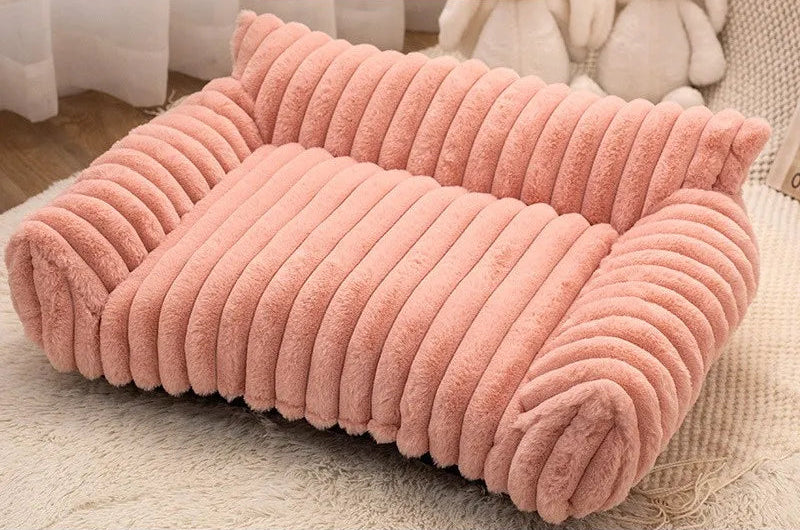 Ultra-Plush Cozy Sofa Bed for Cats & Small Dogs | Removable & Washable | Winter-Warm Milk Velvet Pet Couch