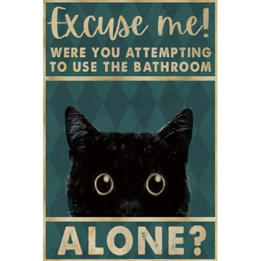 Vintage Funny Cat Metal Tin Signs | Retro Wall Art for Home, Bar & Café