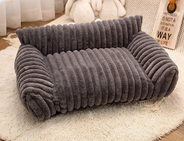 Ultra-Plush Cozy Sofa Bed for Cats & Small Dogs | Removable & Washable | Winter-Warm Milk Velvet Pet Couch
