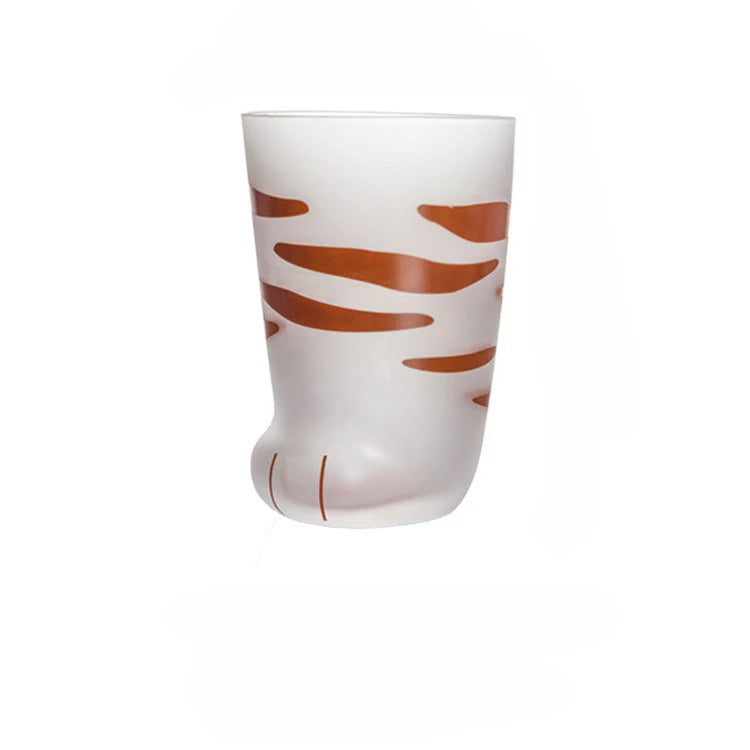 Frosted Cartoon Cat Paw Glass Cup – Cute Coffee, Milk & Tea Mug (300ml)